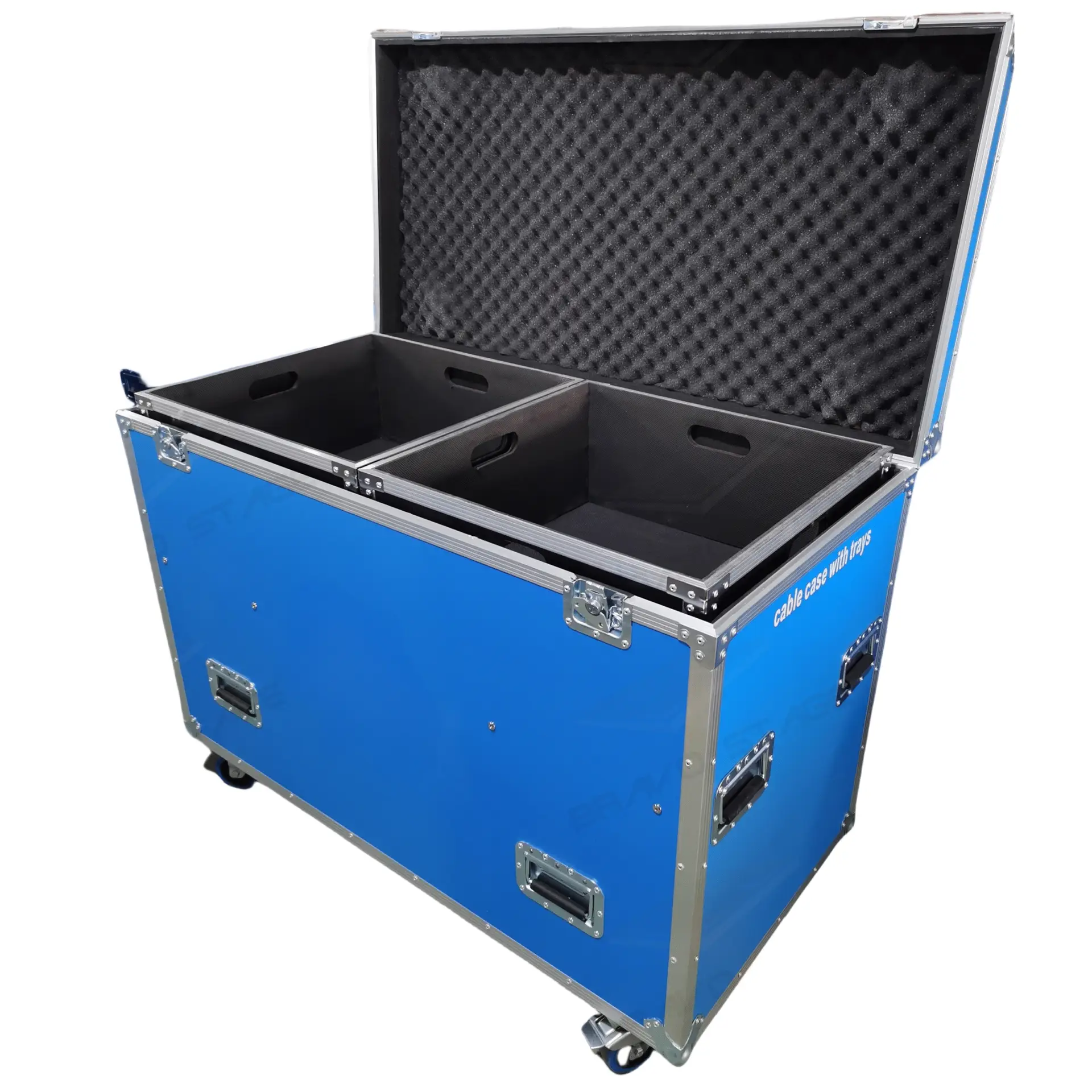 Blue Heavy-Duty Utility Flight Case with Tray