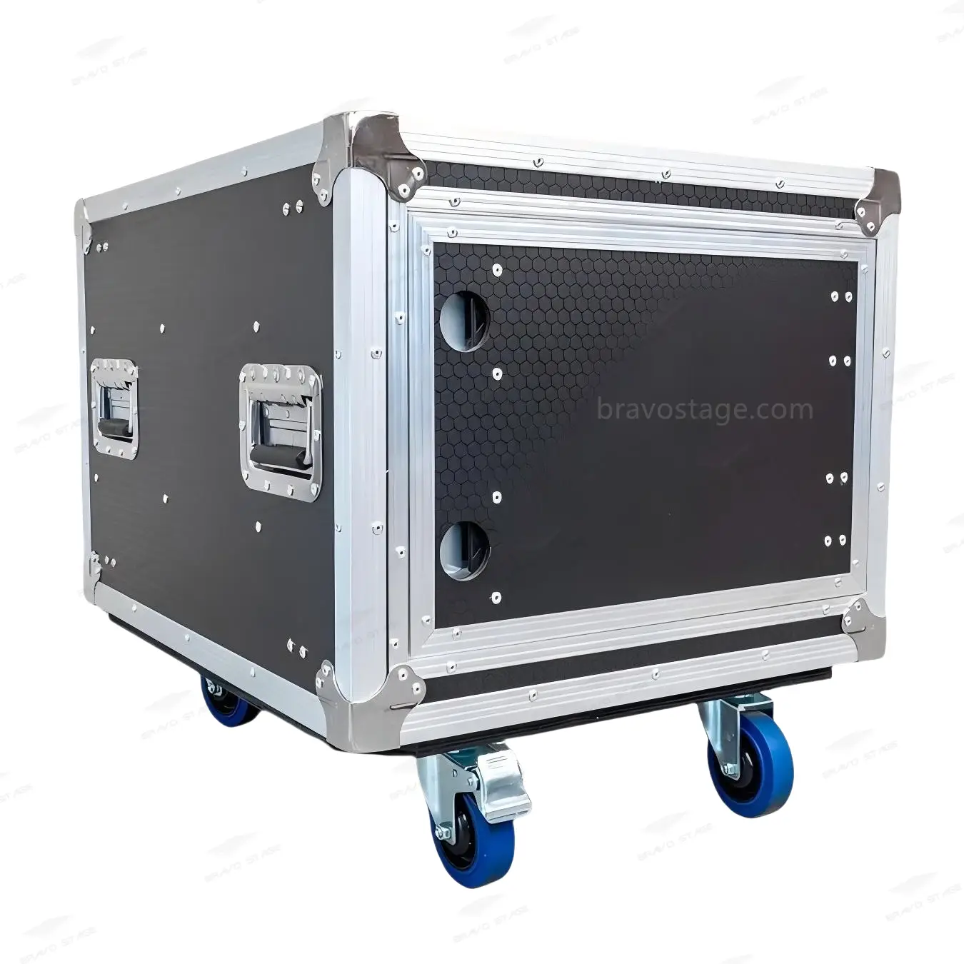 8U Slide & Slam Shockmount Rack Case with Wheels