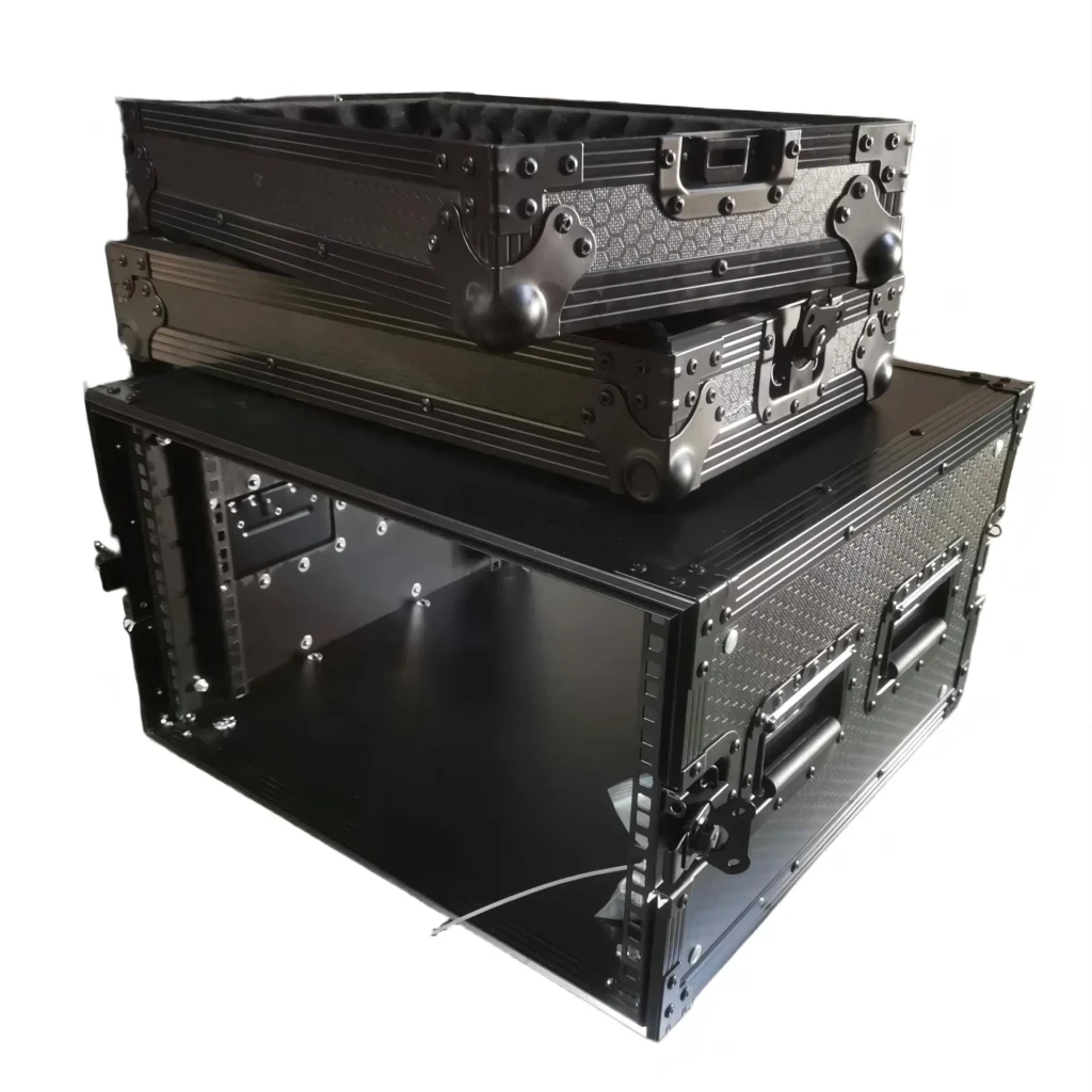 Black Color 6U Space Rack ATA Flight Case 19”
