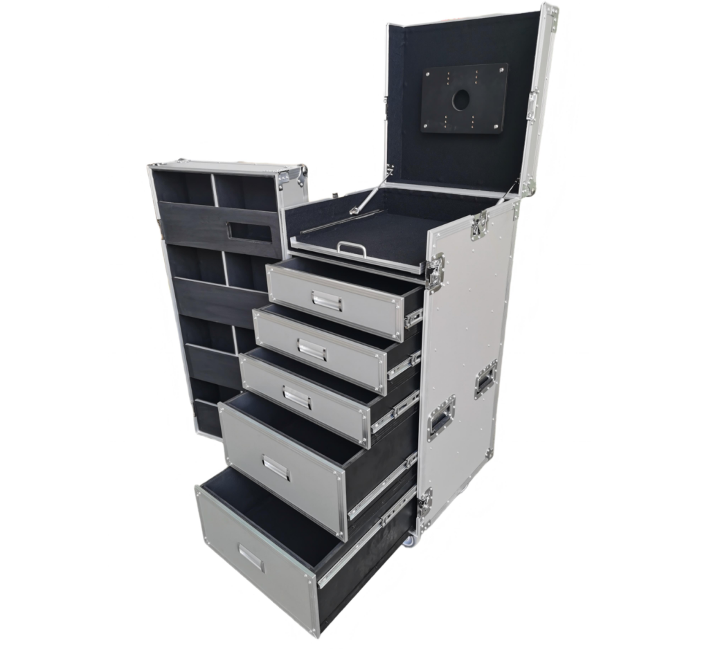 Mobile AV Streaming Recording Workstation Case with Drawers