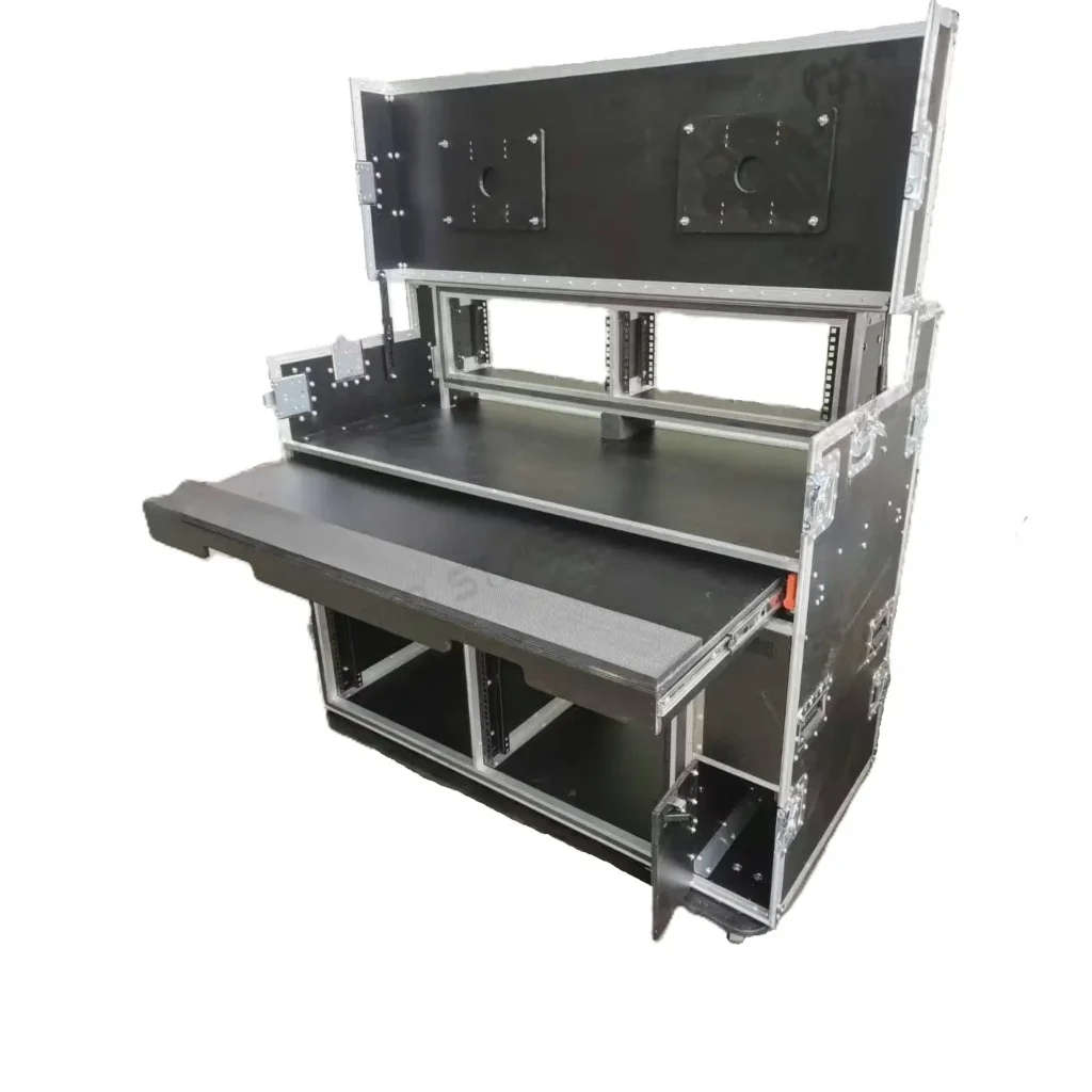 2X12U Mobile AV Broadcasting Streaming Recording Studio Workstation Case