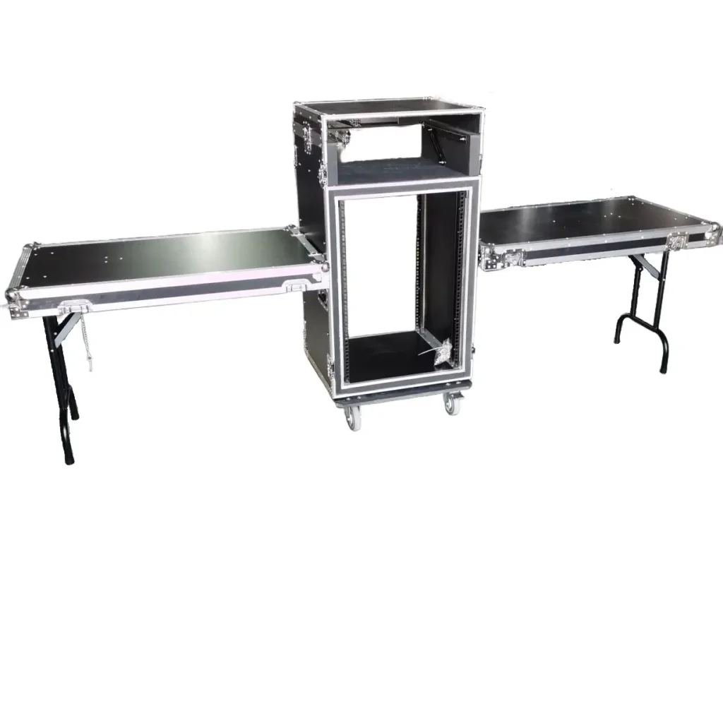 16U Space Shockproof Rack Case with 4U Mixer Top