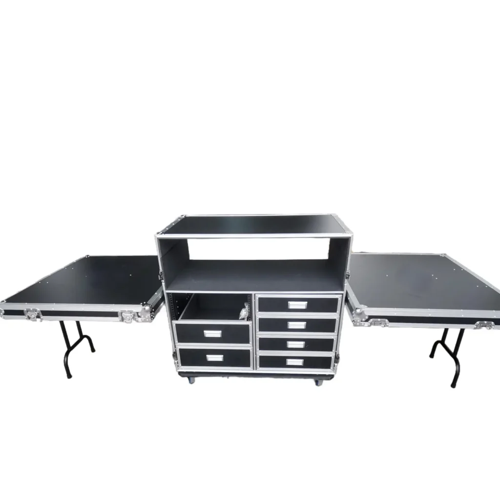 ATA Flight Style Mixing Console Case 12U Shockproof Rack (2) Side Tables