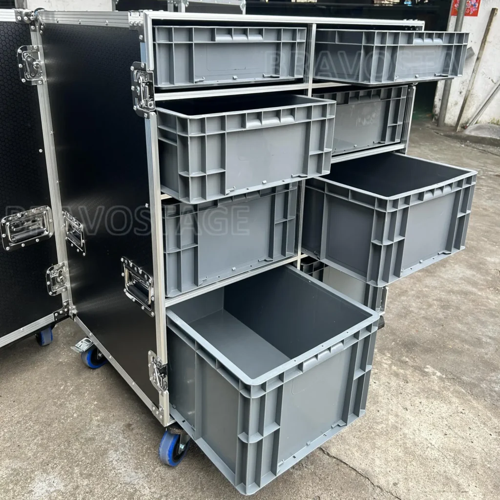 Custom Large Production Flight Case With 8 Trays