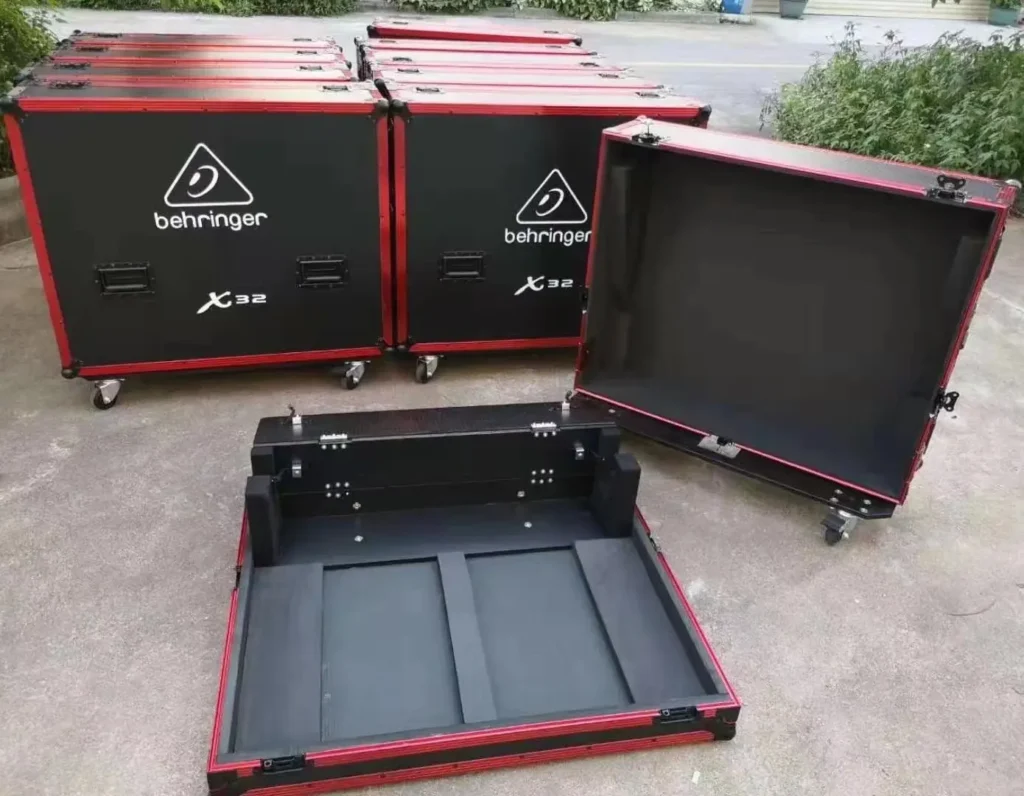 Red Color Behringer X32 Console Flight Case with Doghouse