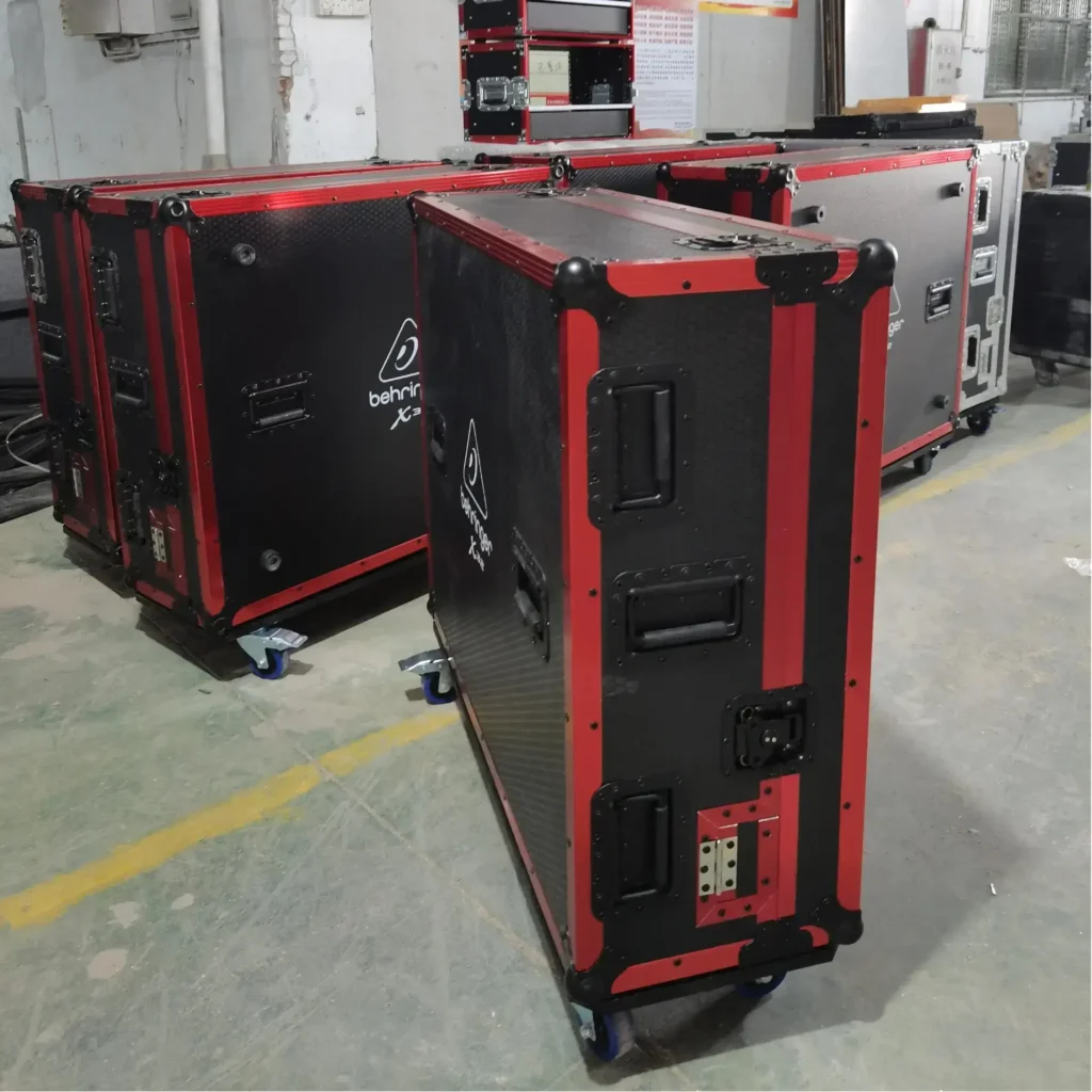 Red Color Behringer X32 Console Flight Case with Doghouse
