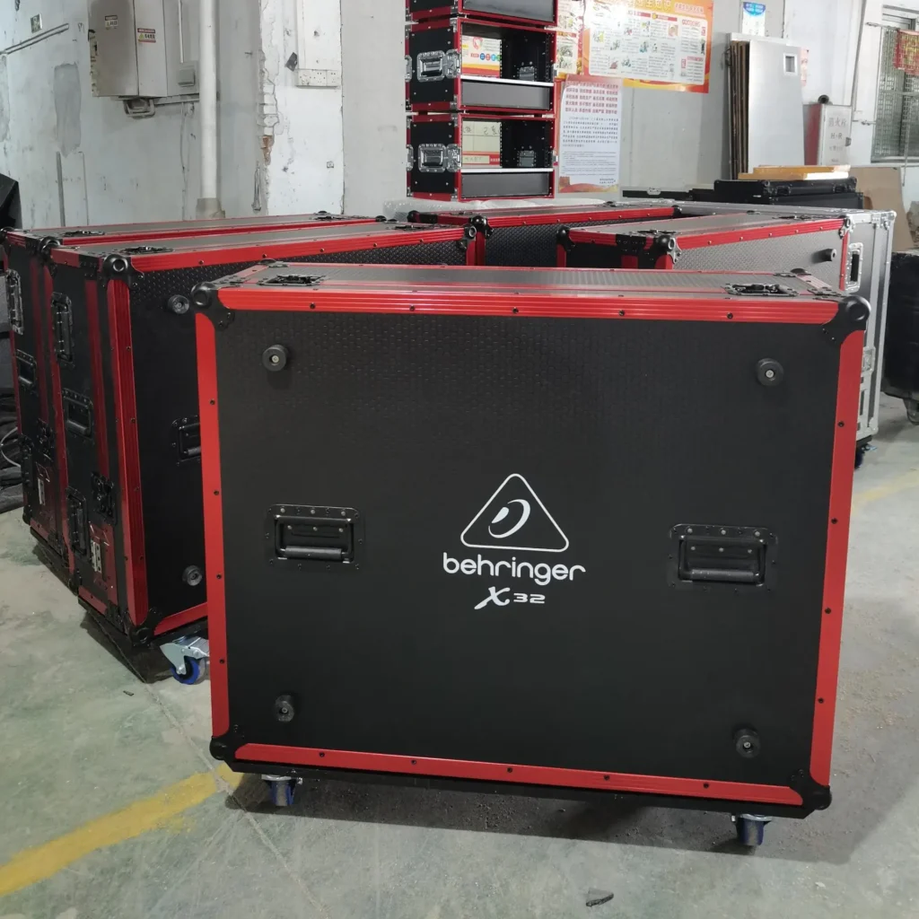 Red Color Behringer X32 Console Flight Case with Doghouse