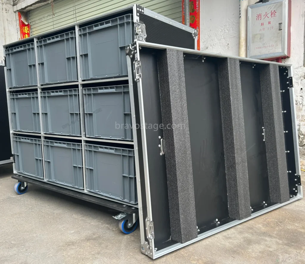 Custom 9 Euro Plastic Drawer Flight Road Case with Trays