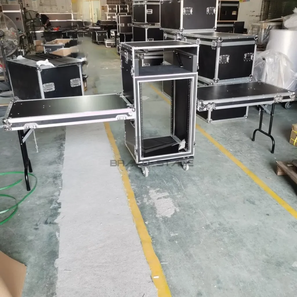 16U Space Shockproof Rack Case with 4U Mixer Top