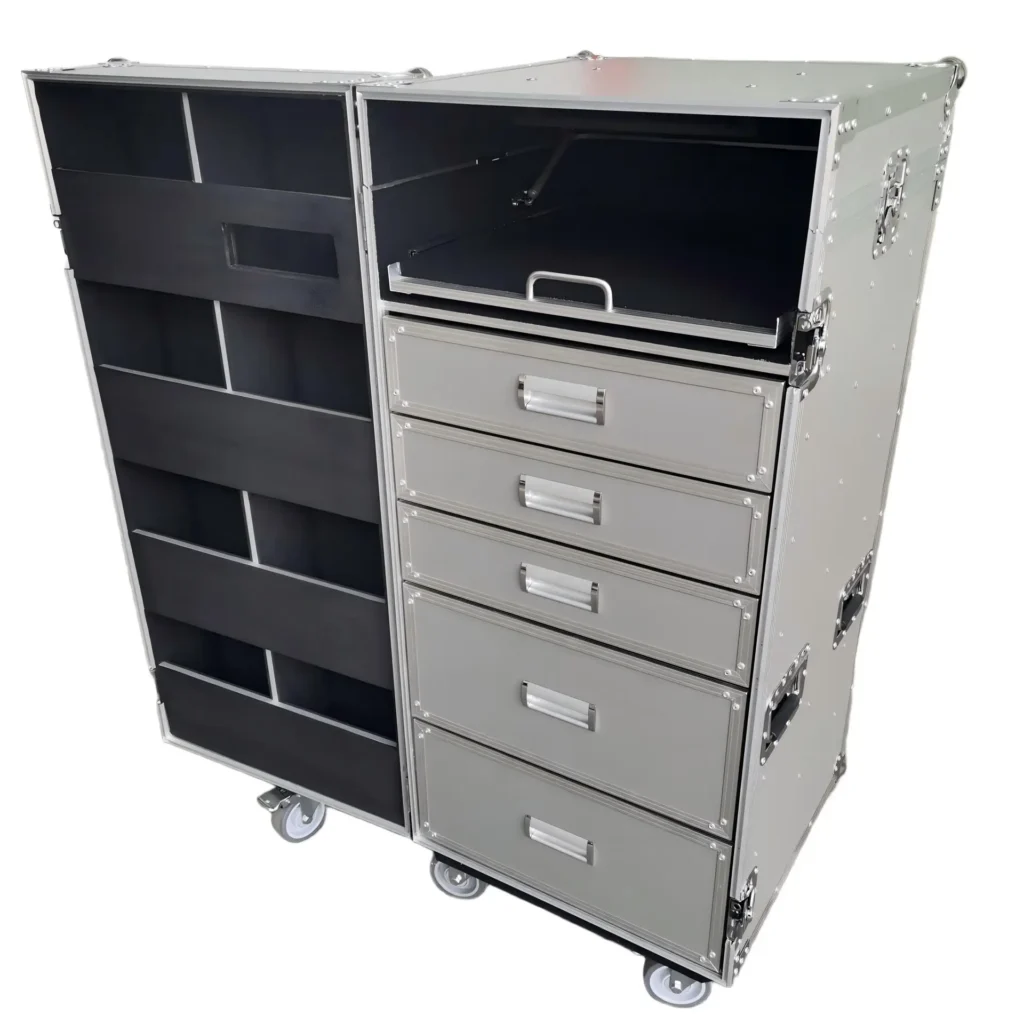 Mobile AV Streaming Recording Workstation Case with Drawers