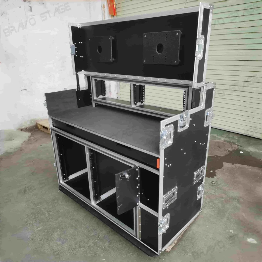 2X12U Mobile AV Broadcasting Streaming Recording Studio Workstation Case