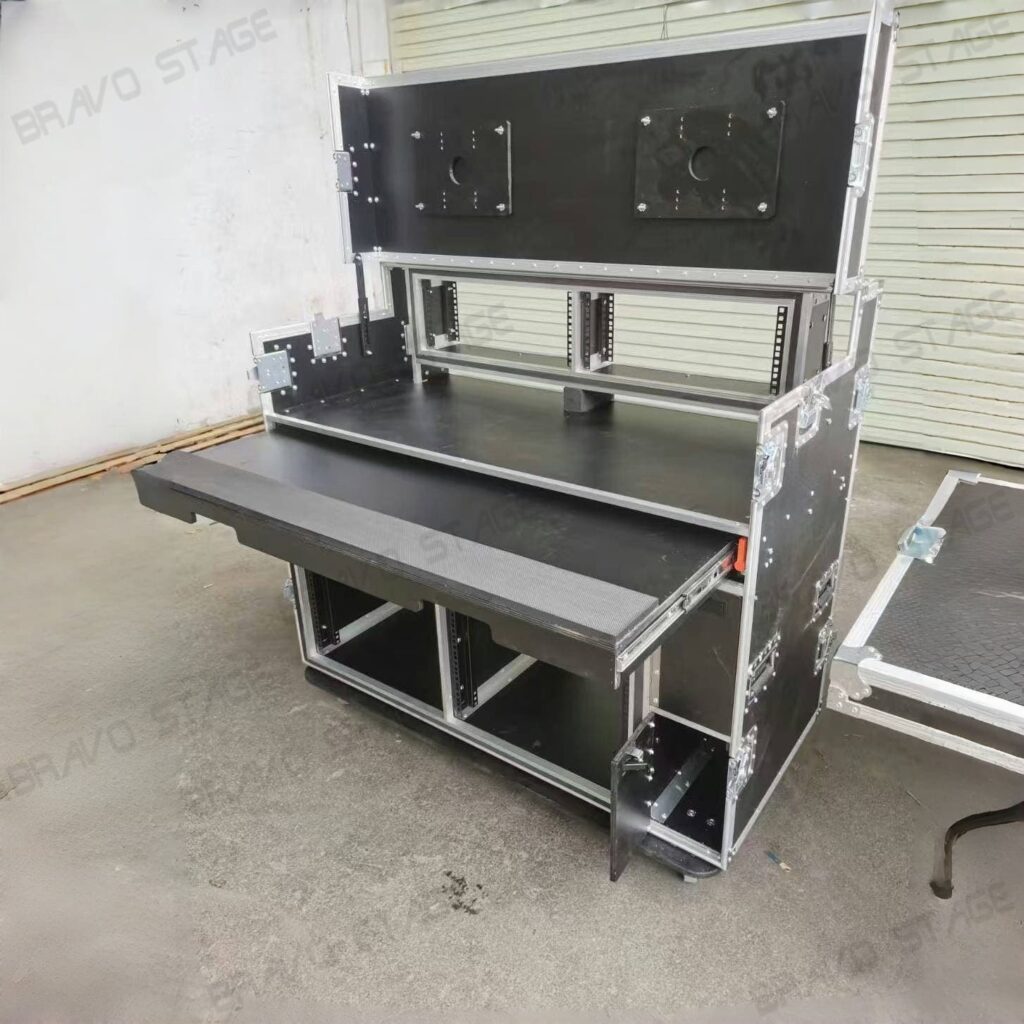 2X12U Mobile AV Broadcasting Streaming Recording Studio Workstation Case