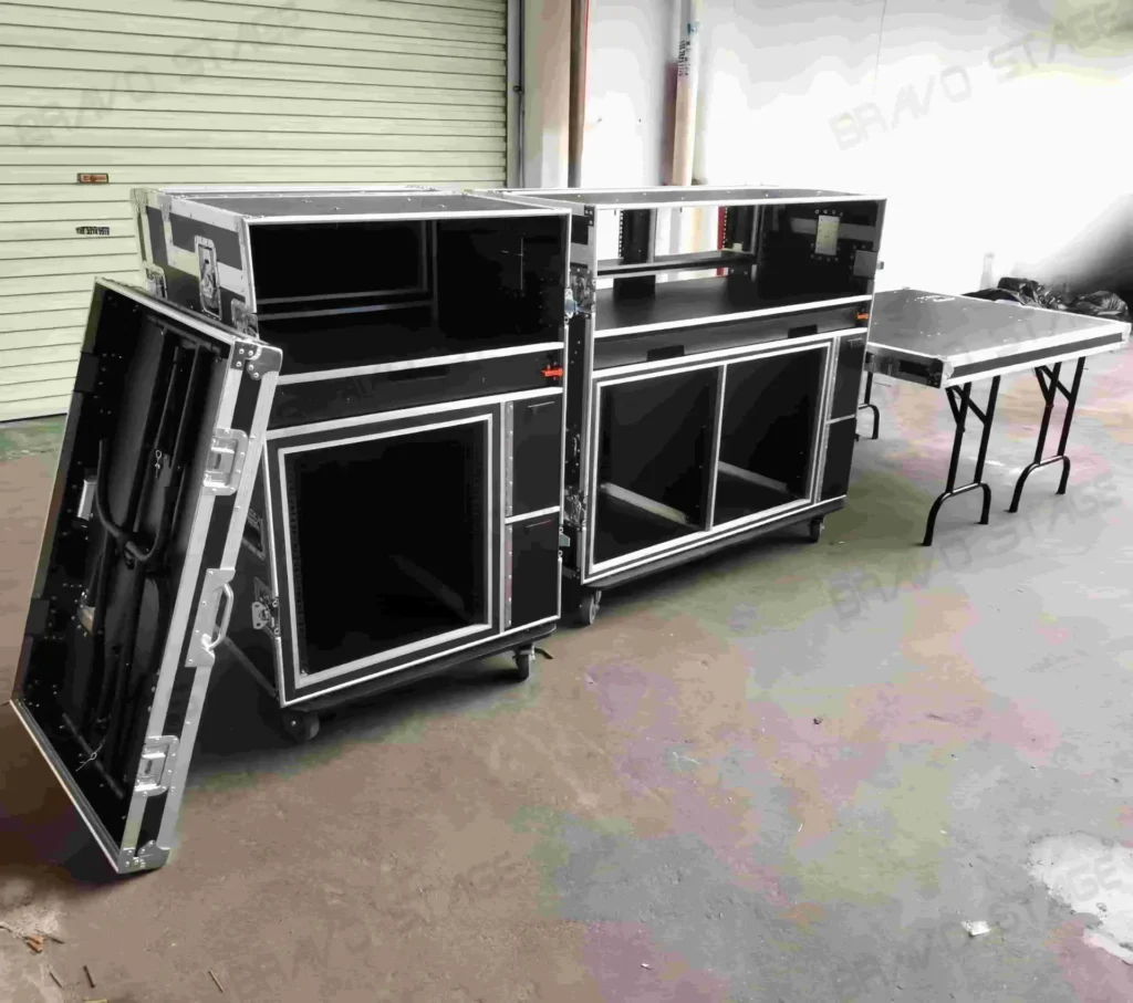 2X12U Mobile AV Broadcasting Streaming Recording Studio Workstation Case