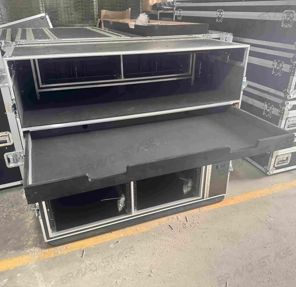 2X12U Mobile AV Broadcasting Streaming Recording Studio Workstation Case