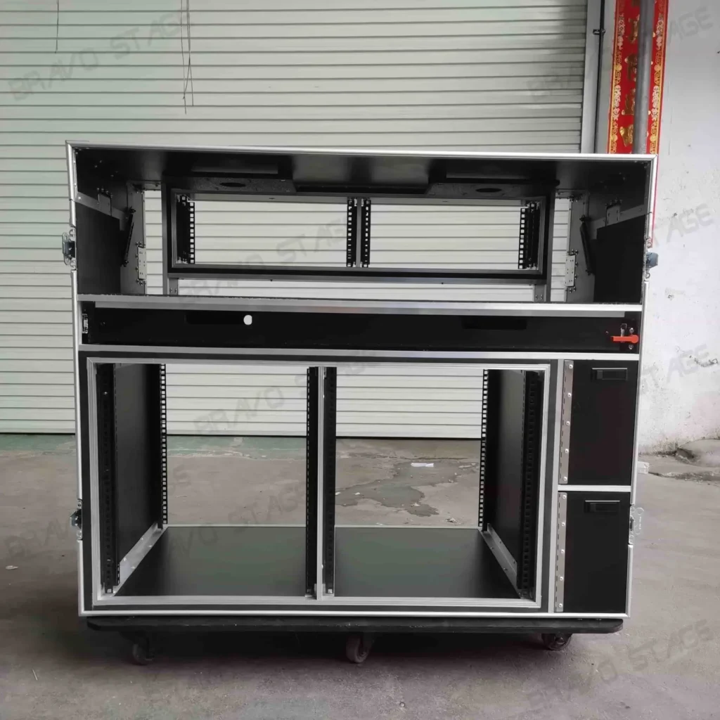 2X12U Mobile AV Broadcasting Streaming Recording Studio Workstation Case