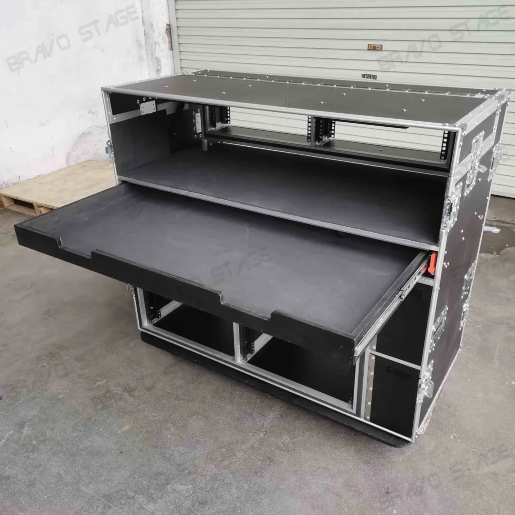 2X12U Mobile AV Broadcasting Streaming Recording Studio Workstation Case
