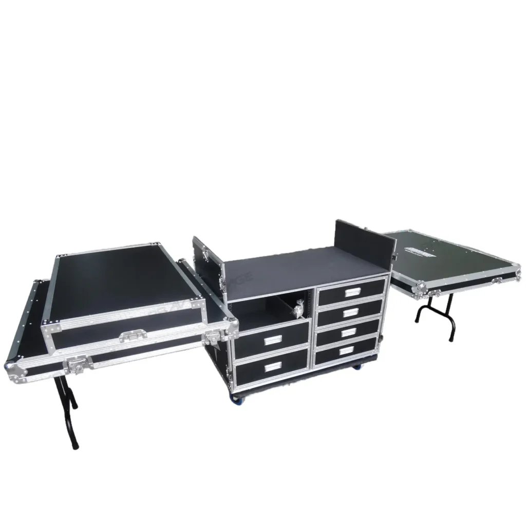 ATA Flight Style Mixing Console Case 12U Shockproof Rack (2) Side Tables