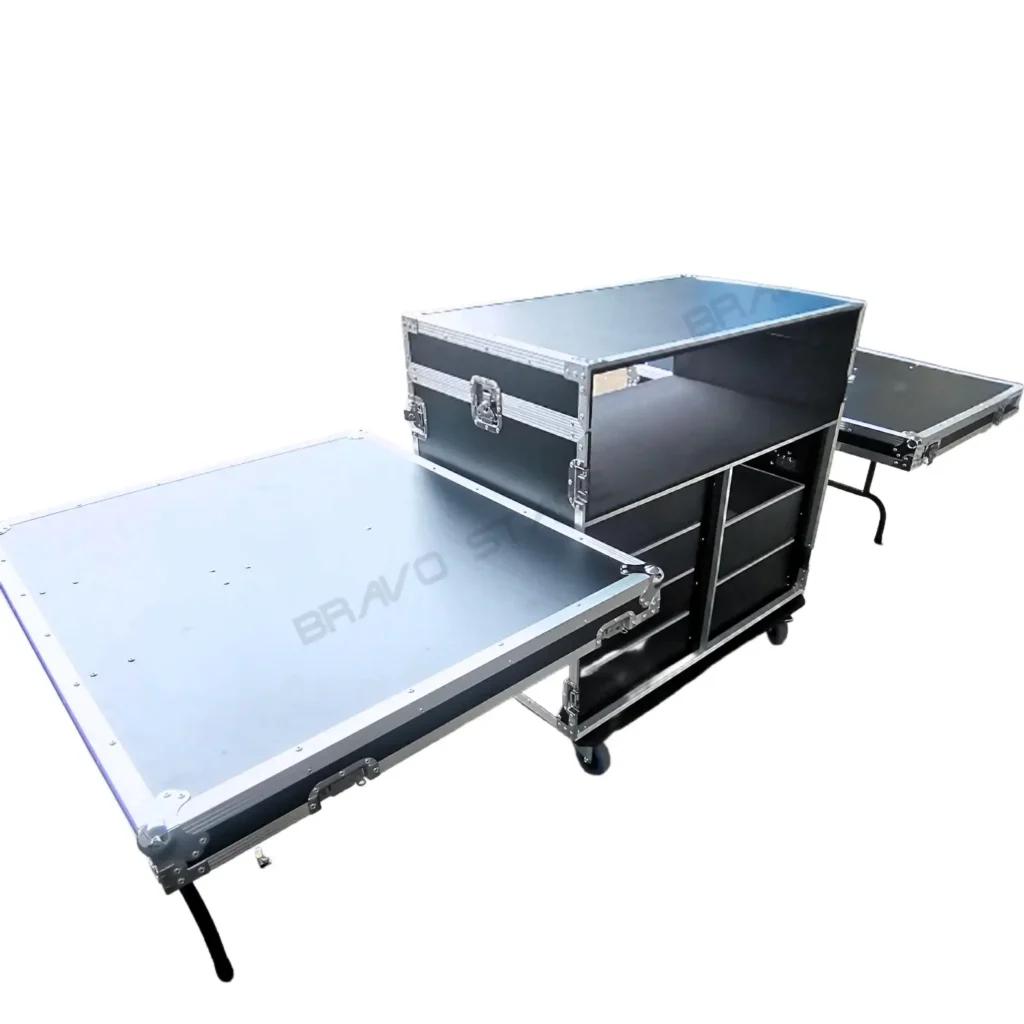 ATA Flight Style Mixing Console Case 12U Shockproof Rack (2) Side Tables