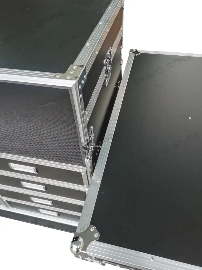 ATA Flight Style Mixing Console Case 12U Shockproof Rack (2) Side Tables