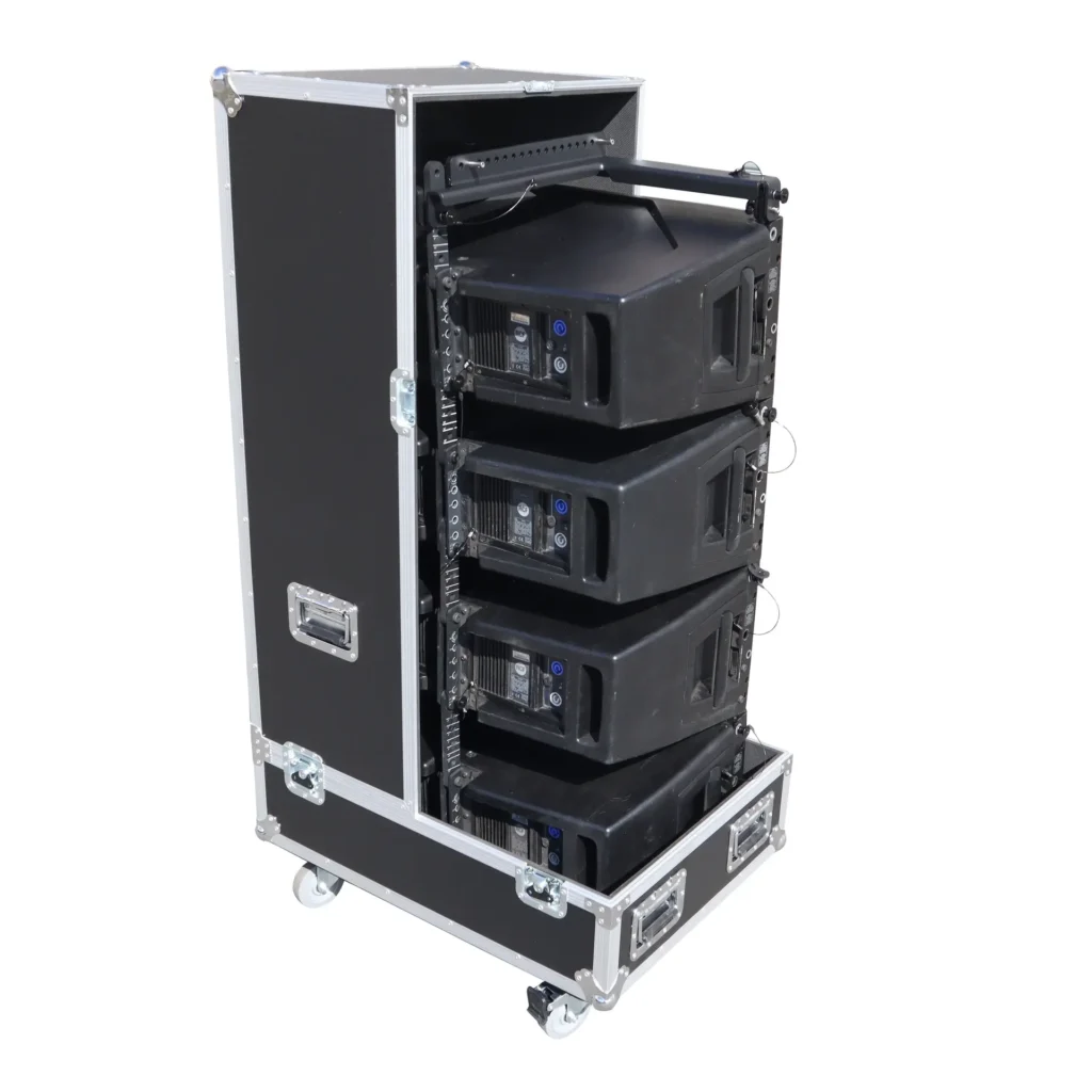 Universal Line Array Speaker Flight Case fits 4x RCF HDL30, HDL20, JBL SRX910LA, DAS SARA100