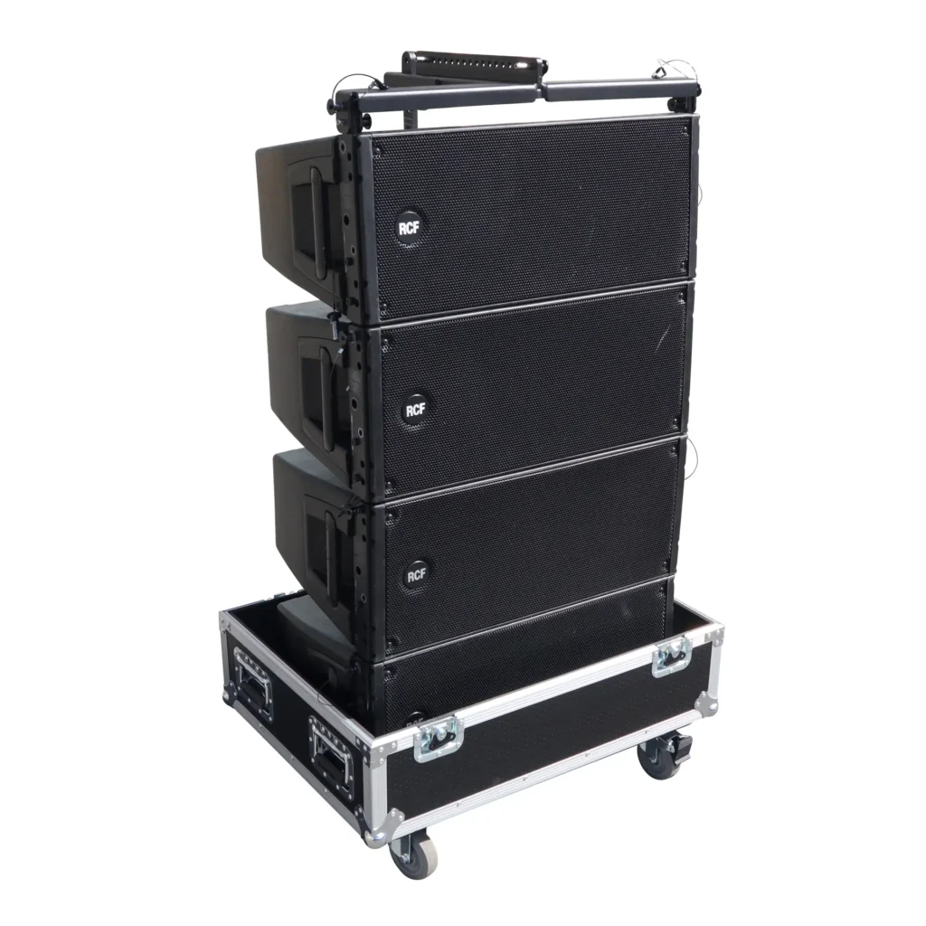Universal Line Array Speaker Flight Case fits 4x RCF HDL30, HDL20, JBL SRX910LA, DAS SARA100