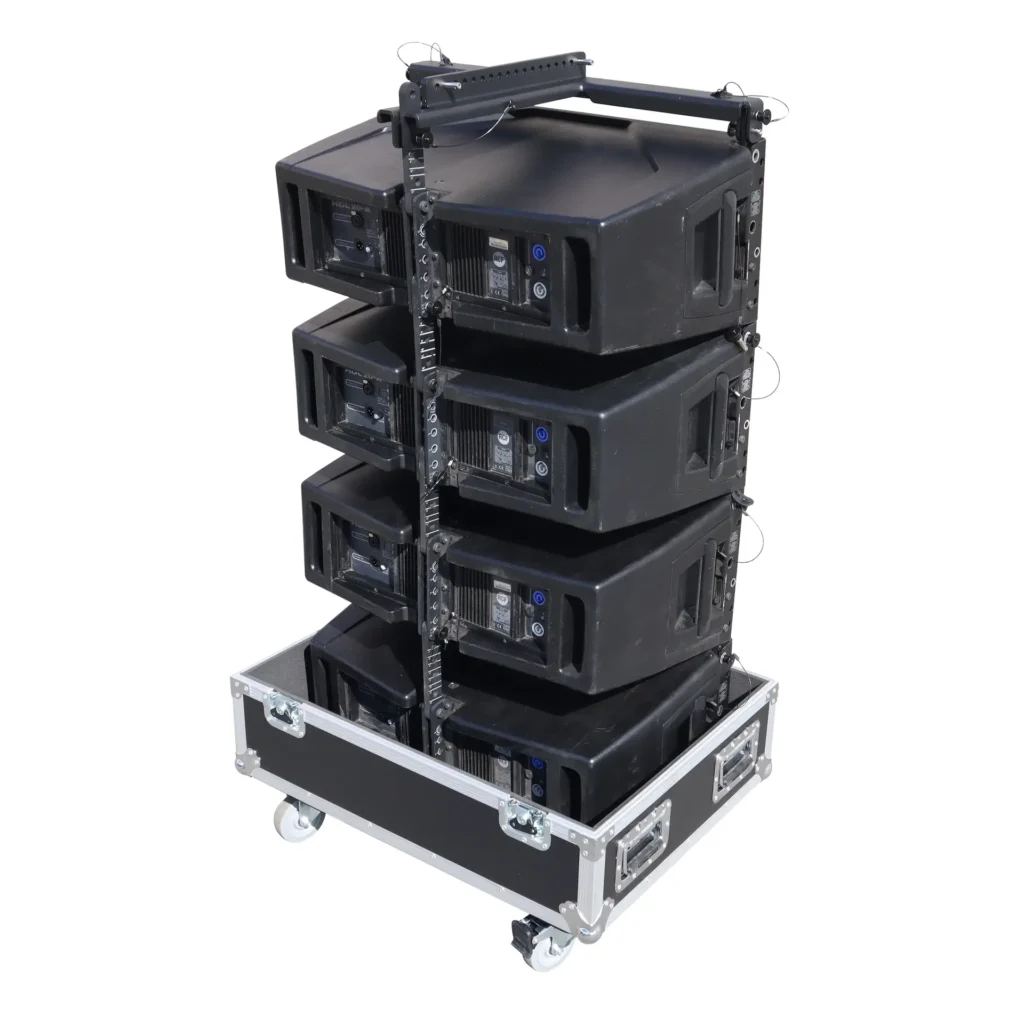 Universal Line Array Speaker Flight Case fits 4x RCF HDL30, HDL20, JBL SRX910LA, DAS SARA100