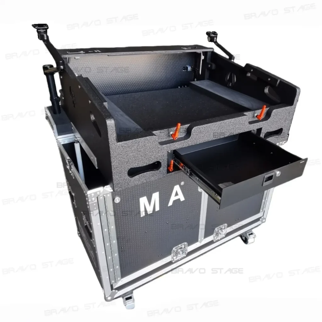 Flip-Ready Hydraulic Flight Case for Grand MA Digital Audio Consoles