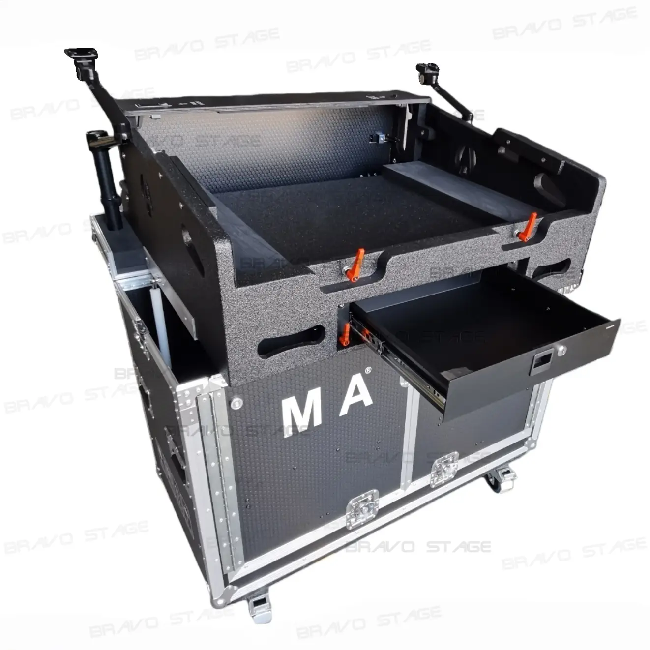 Flip-Ready Hydraulic Flight Case for Grand MA Digital Audio Consoles
